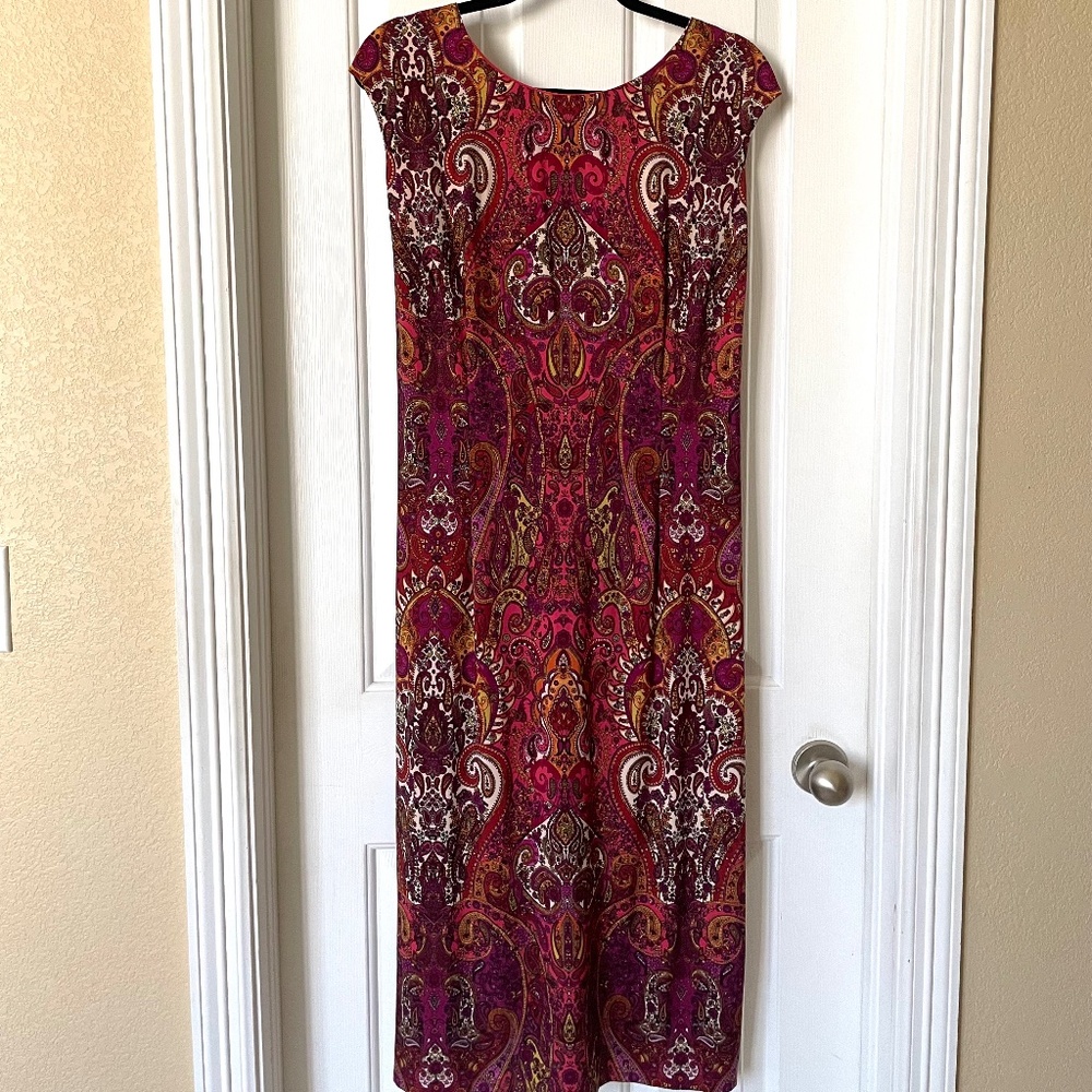 London Times colorful print dress NWOT 16W